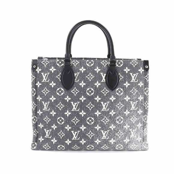 Louis Vuitton Monogram Jacquard Denim Onthego MM Gray White Black - Picture 2 of 8